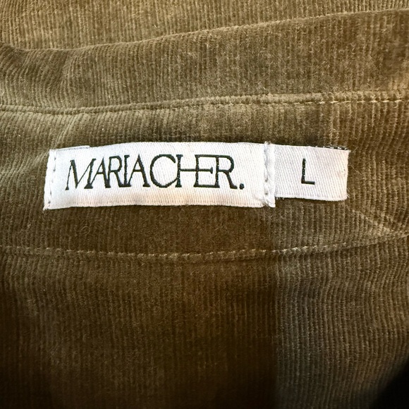 Maria Cher Dark Green Corduroy Button-Up Shirt - Large - Picture 3 of 7